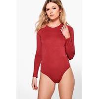 lottie basic long sleeve bodysuit cinnamon