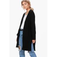 Louise Side Split Boyfriend Cardigan - black