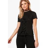 Lorna Corset Detail Tee - black