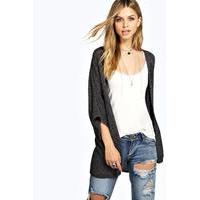 Loose Knit Batwing Cardigan - charcoal