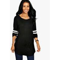 Long Sleeve Base Ball Tunic - black