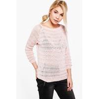 longline fine knit jumper blush