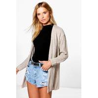 Loose Stitch Edge To Edge Cardigan - stone