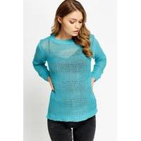 loose knit ribbed long jumper