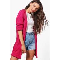 loose knit slouchy pocket cardigan fuchsia