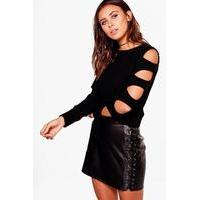 Louise Slash Sleeve Jumper - black