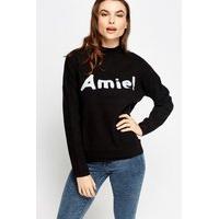 logo printed high neck sweater