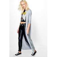 longline cardigan grey