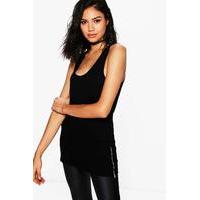 Longline Zip Side Vest - black