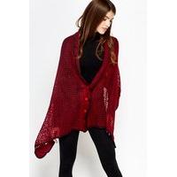 Loose Knit Button Up Poncho