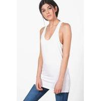 Long Line Vest With Zips - white