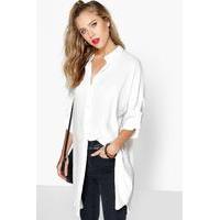 Longline Oversized Sleeve Shirt - cream