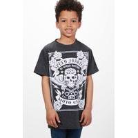 Long Line Skull Tee - grey