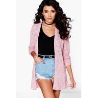 Loose Stitch Edge To Edge Cardigan - blush