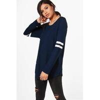 long sleeve base ball tunic navy