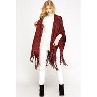 Loose Knit Tassle Poncho