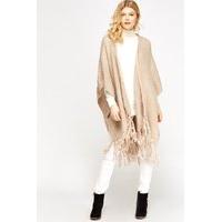 Loose Knit Tassle Poncho