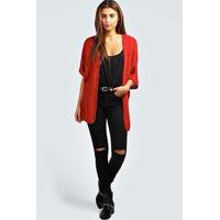 loose knit batwing cardigan red