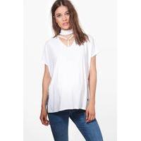 Lorna Cage Detail Choker Top - white