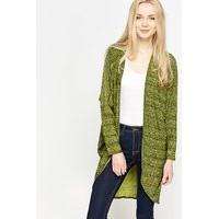 Long Speckled Open Cardigan