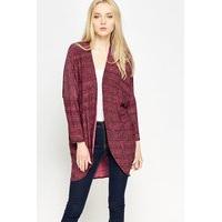 Long Speckled Open Cardigan