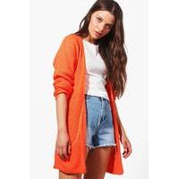 loose knit slouchy pocket cardigan orange