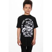 long line motorbike tee black