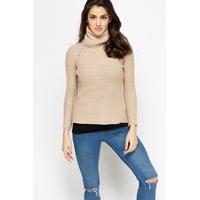 Loose Knit Cowl Neck Jumper