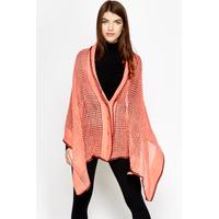 Loose Knit Button Up Poncho