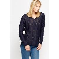 Loose Knit Dip Hem Sweater