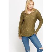 Loose Knit Dip Hem Sweater