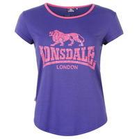 Lonsdale 2 Stripe Large Logo T Shirts Ladies