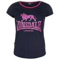 Lonsdale 2 Stripe Large Logo T Shirts Ladies