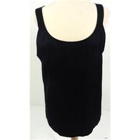 Louis Féraud Size 14 Pure Silk Black Vest Top