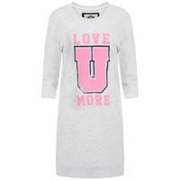 love u more longline sweatshirt in grey tboe guest brand