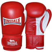 Lonsdale Pro Safe Spar Hook and Loop Training Gloves - Red/White, 12oz