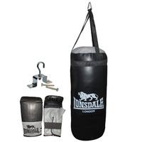 Lonsdale Jab Junior Punch Bag and Glove Set - Black/Grey