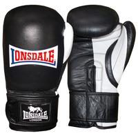 Lonsdale Pro Safe Spar Hook and Loop Training Gloves - Black/White, 16oz
