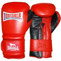 Lonsdale Barn Burner Hook and Loop Training Gloves - Red/Black, 16oz