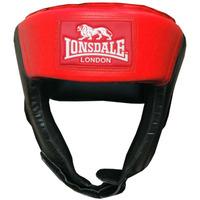 Lonsdale Jab Open Face Headguard - Black/Red, L