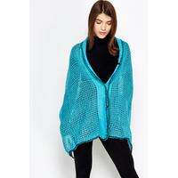 Loose Knit Button Up Poncho