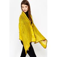 loose knit button up poncho