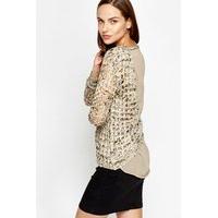 Loose Knit Overlay Contrast Top