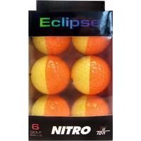 longridge nitro eclipse golf balls pack of 6 orangeyellow