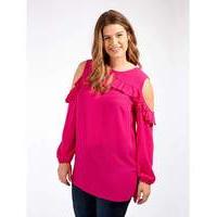 lovedrobe gb cold shoulder frill top