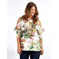 lovedrobe gb cold shoulder palm blouse