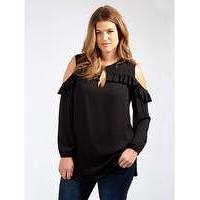 lovedrobe gb cold shoulder frill top