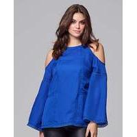 Lovedrobe Cold Shoulder Bell Sleeved Top