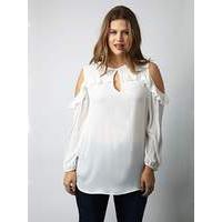 lovedrobe gb cold shoulder frill top