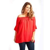 lovedrobe gb red bardot blouse